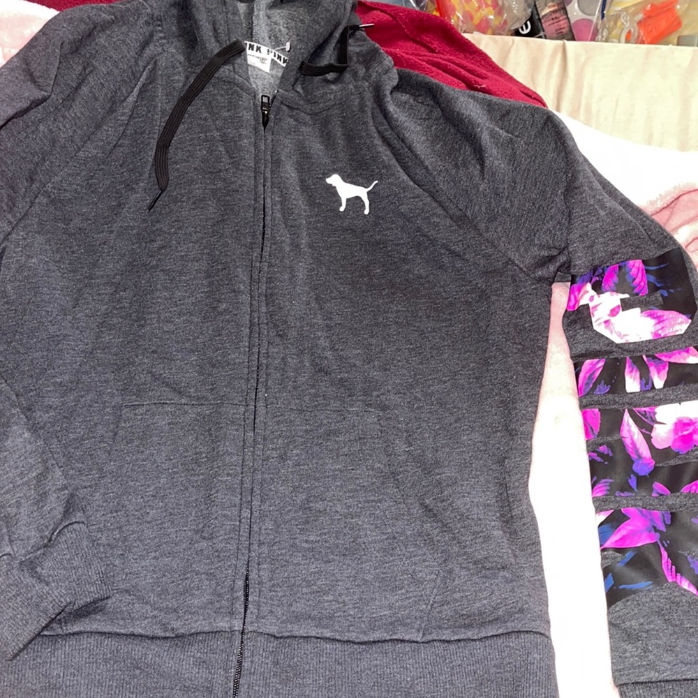 Dark grey hoodie matching print panty